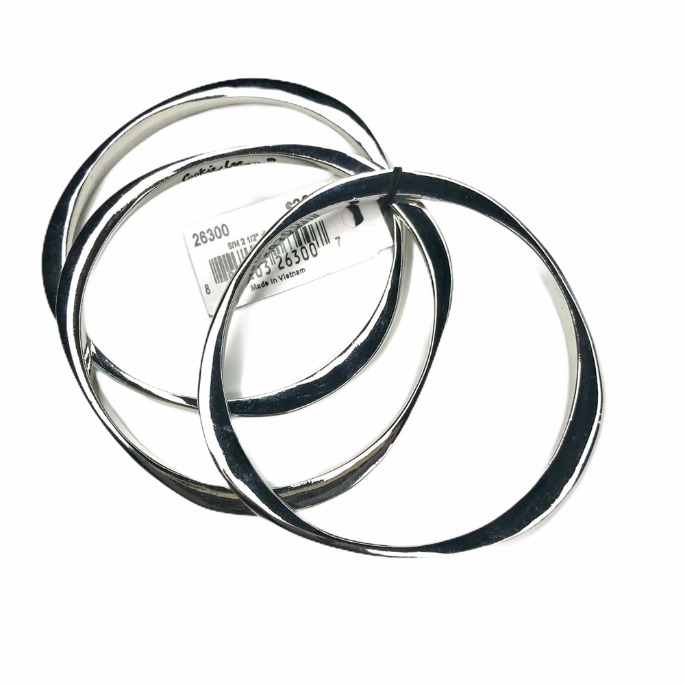 Cookie Lee Silver Bangle Bracelets. NWT.